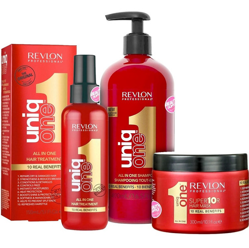 Combo Revlon Uniq One, Shampoo Acondicionador Y Mascara