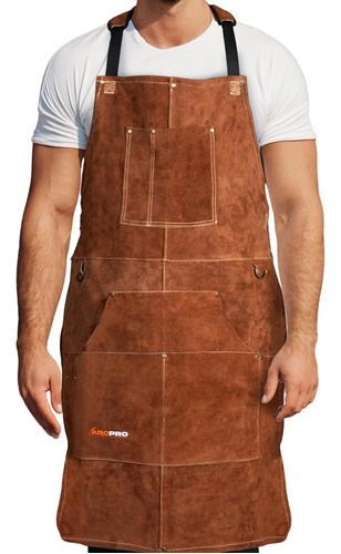 Thicker Leather Welding Apron For Men & Women - Soft Rugged 