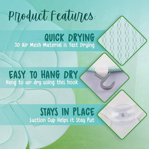 Almohada De Baño Para Bebé Orgánica, Esponja Konjac Inclu
