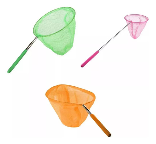 3 Piezas Kid Telescópica Mariposa Red De Pesca Extensible