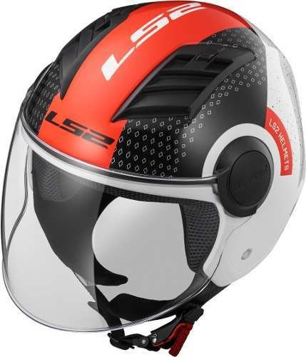 Imagen 5 de 9 de Casco Moto Abierto Ls2 562 Airflow Condor Blanco Negro Rojo