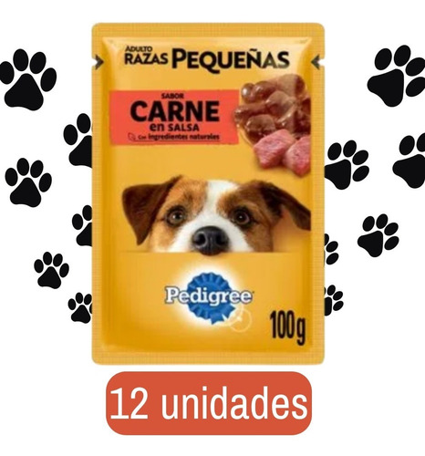 Pedigree Alimento Húmedo  Raza Pequeña Sabor A Carne 12un