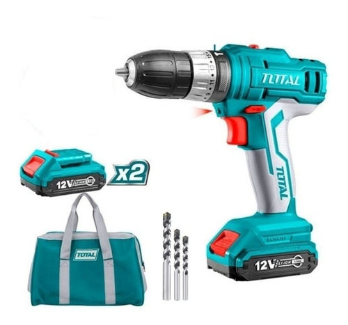 Imagen 3 de 8 de Taladro Atornillador Percutor Total Tidli1222 12v 1350rpm