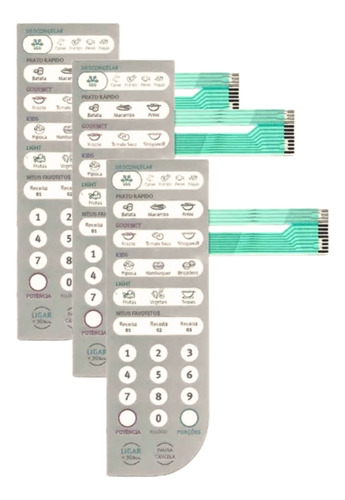 Kit 3 Membranas Microondas Electrolux Mef41 Mef 41 Teclado