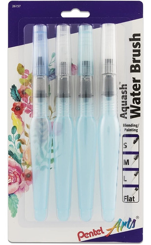  Pentel Aqua Brush Pinceles De Agua Todas Las Puntas X4