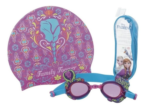 Set X3 Natación Gorro Silicona + Gafas Niñas Disney