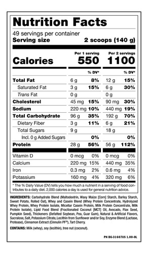 Imagen 2 de 2 de Suplemento en polvo Mutant Mass carbohidratos sabor vanilla ice cream en sachet de 6.8kg