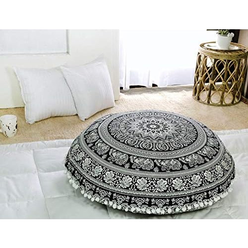 Funda De Cojín Grande Suelo De Elefante Hippie Mandala...