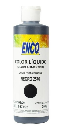 Colorante Liquido Negro 250 Ml Enco Para Aerografo 2576-250