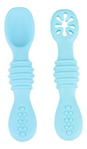 Cucharas Infantil De Bebé En Silicona Flexible X 2 Unidades