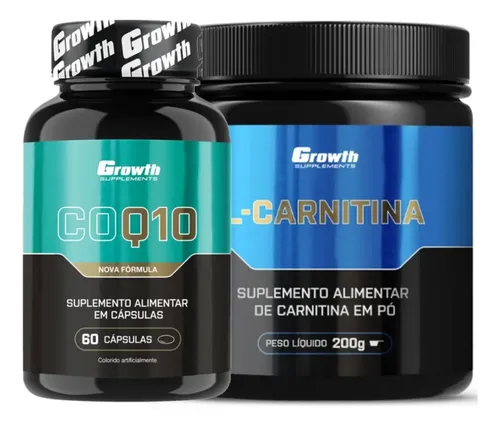 Coenzima Q10 60 Caps + L-carnitina Em Pó 200g Growth