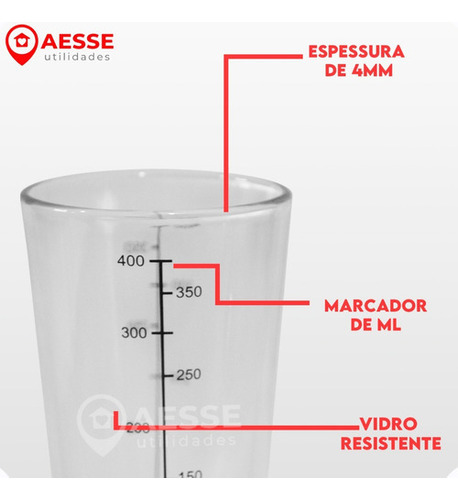 Coqueteleira De Vidro Tampa Inox Drink Bartender Barman Luxo