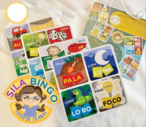 Juego Bingo Sílabas Encastrables Didáctico Silabingo Palabra