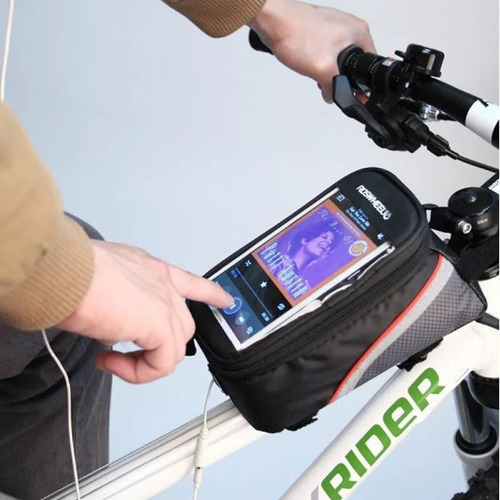 Alforja Para Bicicleta Porta Celular Bolso Delantero Pro Color Amarillo