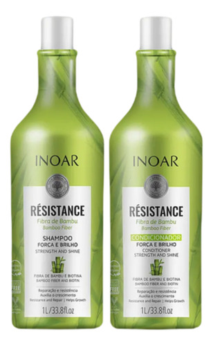 Inoar Estuche Shampoo + Acondicionado Resistance Bambu 1 Lt