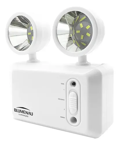 Luminaria Blumenau Bloco Luz De Emergência Farol Led Ajustável Cor Cinza
