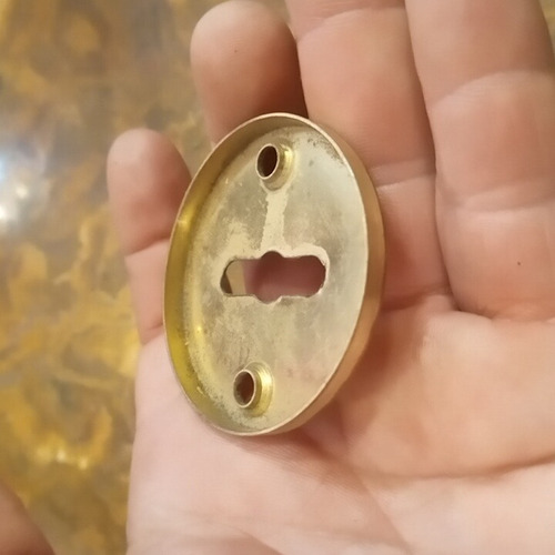 Bocallave De Bronce Grande Por Uno Herraje De Puerta Tapa Dorado (Usado)