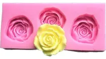 Comprar Molde Silicona Rosas Flores X 3 Modelos Repostería Porcelana