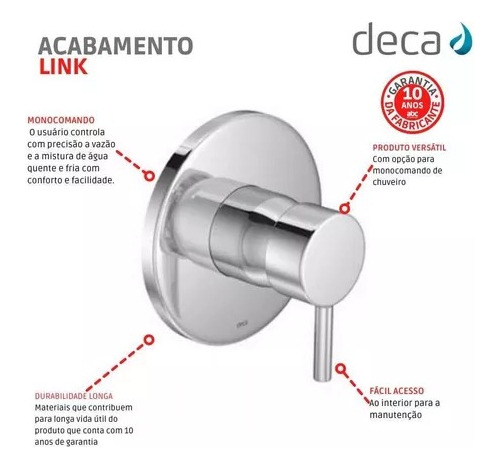 Acabamento Monocomando Para Chuveiro Link Deca 4993