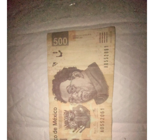 Billete De 500 Pesos Mexicanos Serie Aa Diego Rivera Y Frida