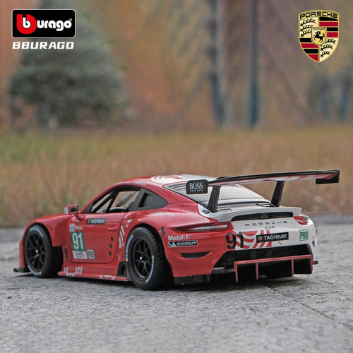 Vehículo De Carreras Burago 1/24 Porsche 911 Rsr Lm 2020 Fun