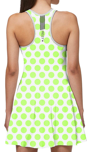 Imagem 2 de 6 de Vestido Beach Tennis C/ Shorts Bolinhas Poa Verde Beachwear