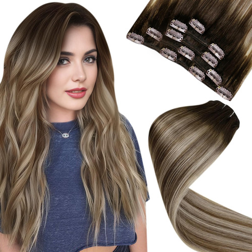 Laavoo - Extensiones De Cabello Humano Con Clip, Estilo Bala