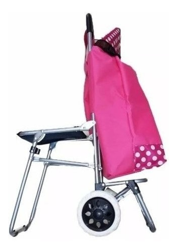 Chango Carrito Compras C/ Banco Bolsa 43lt Plegable