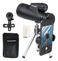 Comprar Celestron Outland X 20x50 Monocular - Monocular Para Exteriores Y Pájaros - Óptica Totalmente De Revestimiento Múltiple Y Prismas Bak-4 - Adaptador Adicional Para Smartphone, Control Remoto Bluetooth