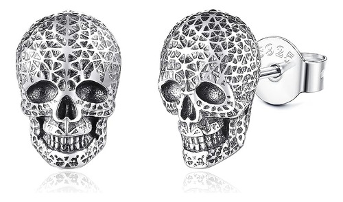 Aretes Calavera Plata Aretes Calavera Gotica Regalos Joyeria