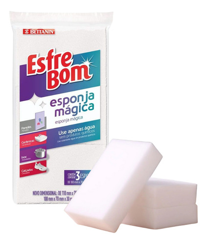 Esponja Mágica Branca De Melanina Bucha Limpa Sem Detergente