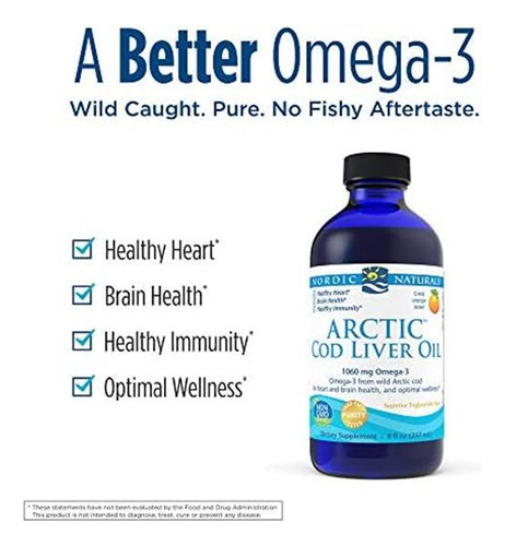 Óleo De Fígado De Bacalhau Ártico Nordic Naturals, Laranja -