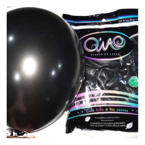 100 Globos Metalicos # 12 Negros Aperlados Latex Helio 30cm 