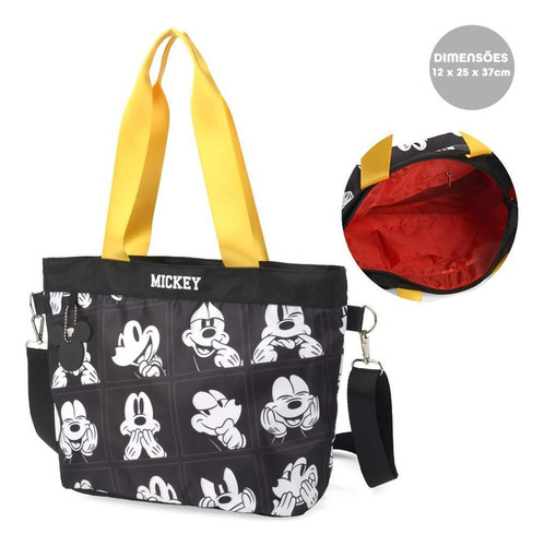 Bolsa Sacola Disney Mickey Mouse Preta
