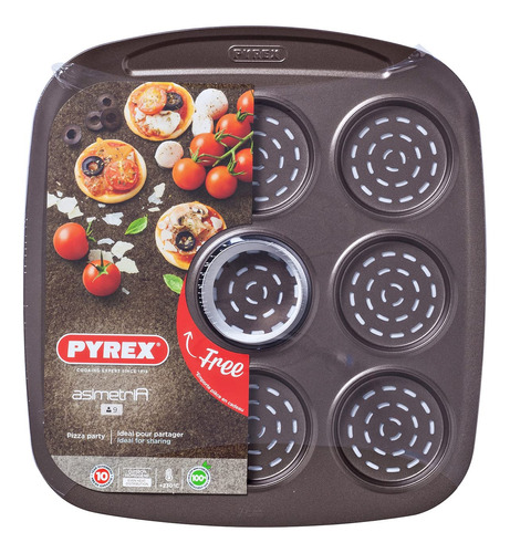 Pyrex Asimetria Mini Bandeja Para Pizza 9 Cavidad Negro