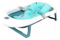 Comprar Bañera De Bebé Plegable Con Cojín Acolchado De Apoyo Azul