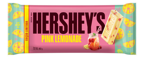 Chocolate Branco Pink Lemonade Hershey's  pacote 92 g