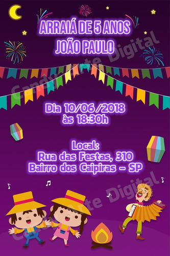 Convite Digital Arraia De Aniversario Festa Junina Modelo 1 Mercado Livre Convite Digital Arraia De Aniversario Festa Junina Modelo 1 Mercado Livre