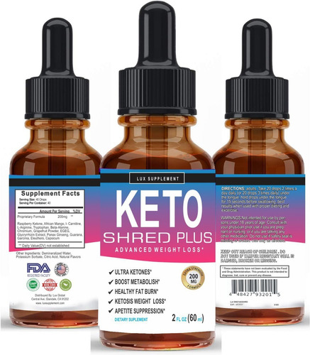 Keto Shred Plus Drops Líquido Advanced Carb Weigh Loss