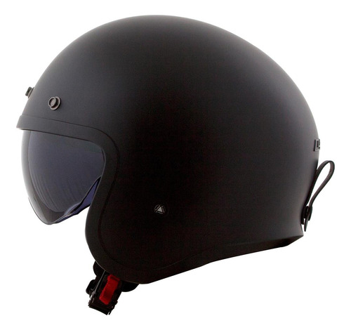 Capacete Aberto Ls2 Spitfire Of599 Monocolor Preto Fosco