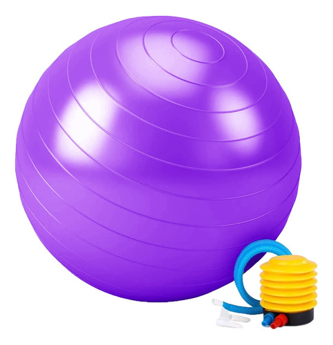 Set Balon Pelota Yoga Pilates 55cm + Inflador - Colores