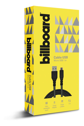 Cable Micro Usb 1 M Carga Rápida Reforzado Billboard
