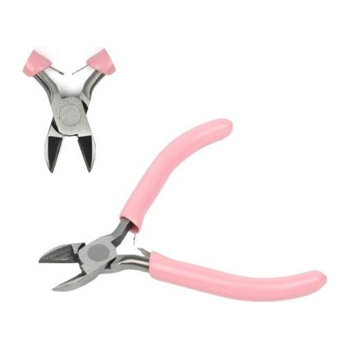 Alicate De Corte Para Montagem De Bijuterias Rosa 12cm