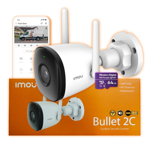 Cámara Seguridad Imou Bala 1080p Exterior Wifi Ip Sd 64gb Wd