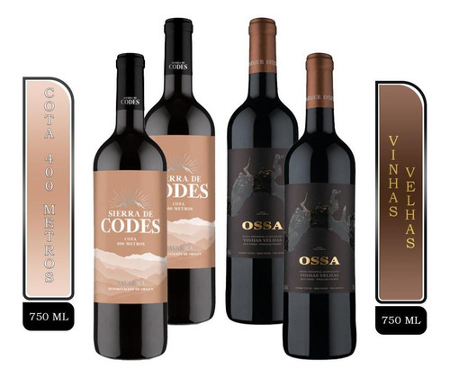 Pack 2 Vino Sierra De Codes 400 & Pack 2 Vino Ossa Vinhas