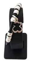 Comprar Pulsera Unisex Cuero Negro Dije Oso Joya Plata Ley 950