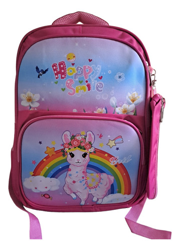 Mochila Escolar + Estuche Dibujos Animados Para Niñas