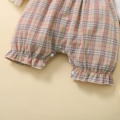 Mono Lindo A Cuadros De Algodón Ropa Para Bebé 0-12 Meses