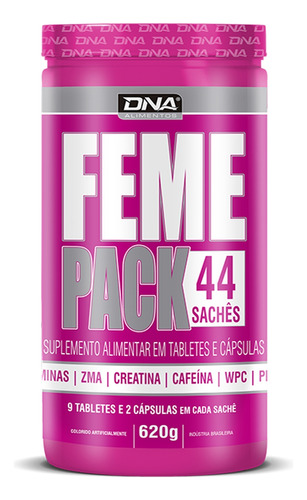 Feme Pack 44 Sachês - Dna Alimentos Sabor Sem sabor