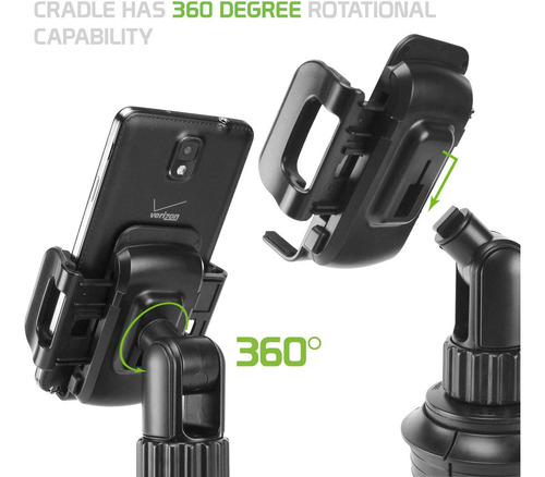 Cellet 360 Adjustable Cup Holder Tablet Automobile Mount Cra